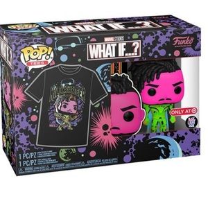 SEALED BLACKLIGHT KILLMONGER FUNKO POP AND T-SHIRT EXCLUSIVE COLLECTORS BOX